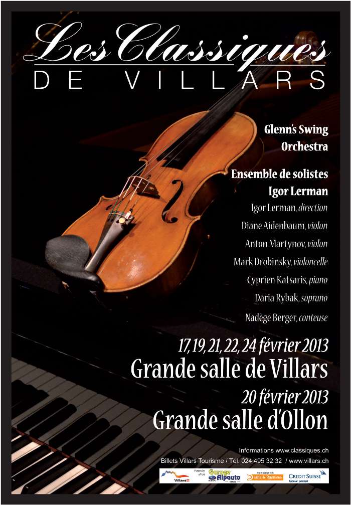 Affiche du concert à Villars sur Ollon (Suisse), les classiques de Villars