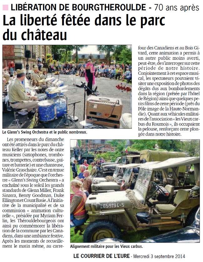 Article de presse Courrier de l'eure Liberation de Bourgtheroulde