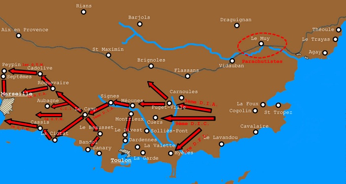 plan du débarquement en provence en aout 1944