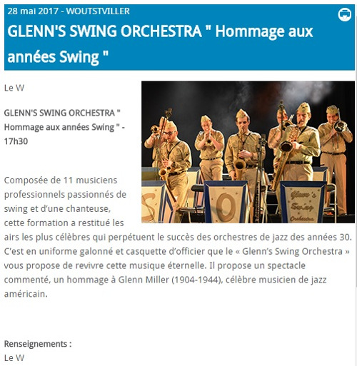Concert à Wousviller Le W, hommage aux années swing