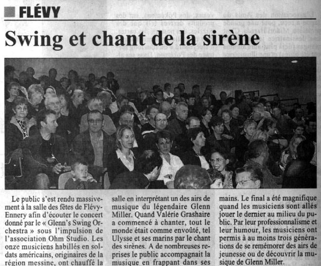 swing et chant de la sirene article de presse concert jazz flevy