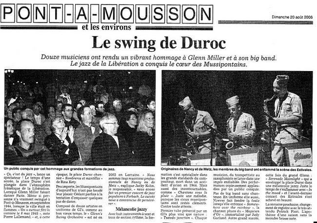 jazz évènement à Pont à Mousson article de presse